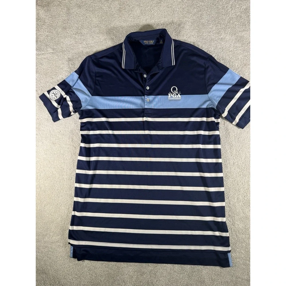 Polo Golf Ralph Lauren Shirt XL Striped  PGA Championship Quail Hollow Big‎ Pony